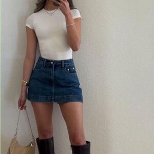 Dark wash jean skirt